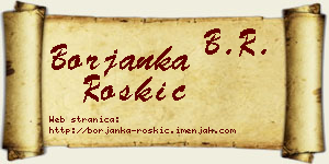 Borjanka Roškić vizit kartica